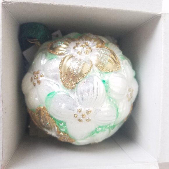 The Garden of Mary Vatican Library Collection Blown‎ Ornament floral white gold - Picture 4 of 9